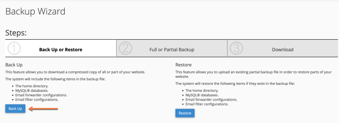 Backup Wizard Backup