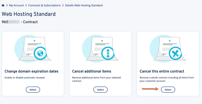 IONOS Cancel this entire contract
