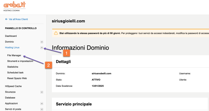 Panello Di Controllo Hosting Linux File Manager