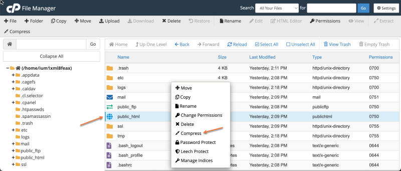 File Manager Compress