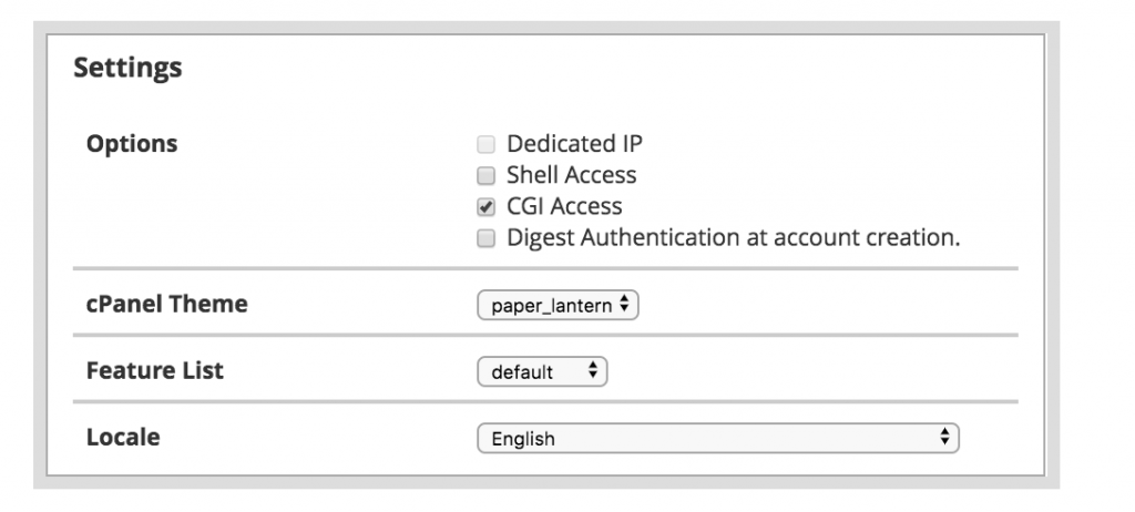 whm add plan settings