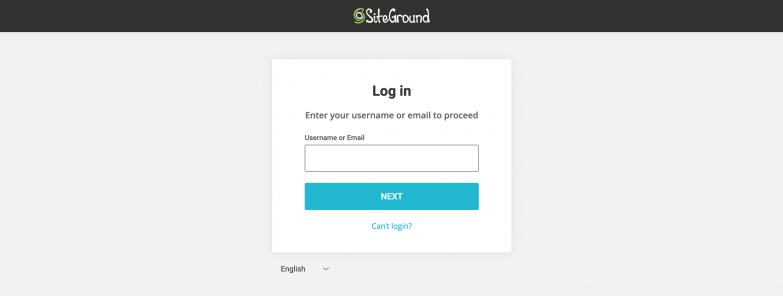 SiteGround login