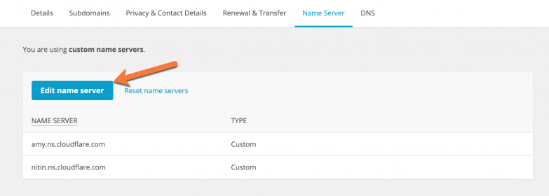 Change Ionos Nameservers