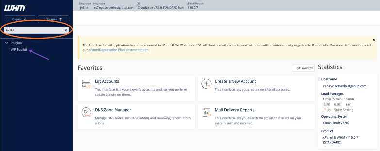 WordPress Toolkit in WHM
