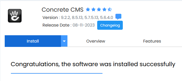 If you get this screen, it means you did install Concrete successfully! Great work!
